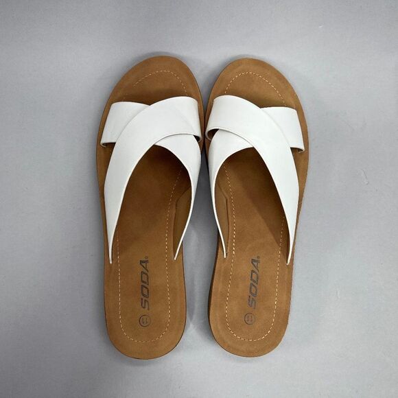 Soda Women's Size 11 Lucy Cross Strap Platform Slide Sandals - Picture 6 of 8